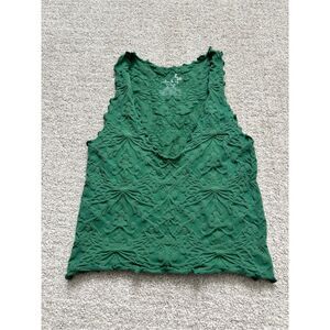 Green Textured Crop Top